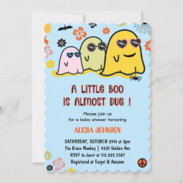 Halloween Baby Shower-inbjudningar Cute Boo Inbjudningar