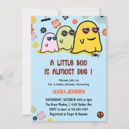 Halloween Baby Shower-inbjudningar Little boo Inbjudningar