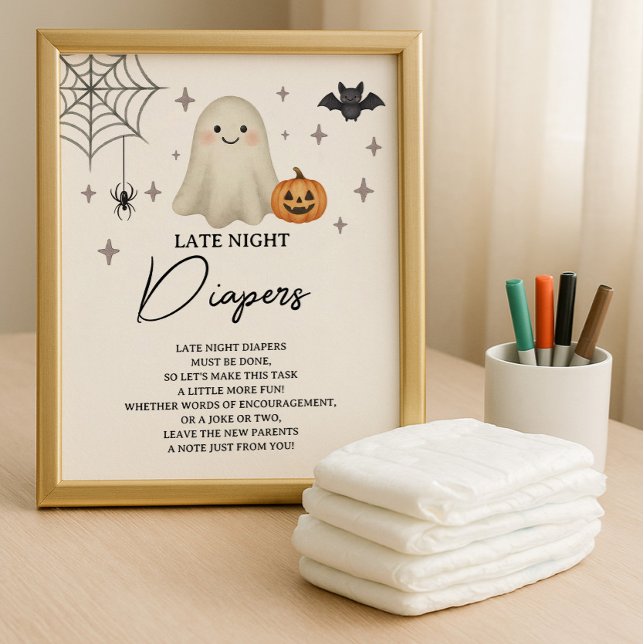 Halloween Baby Shower Late Sate Natt Diaper Budget Reklamblad (Skapare uppladdad)