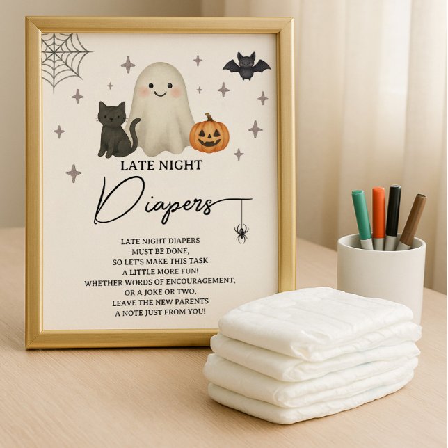 Halloween Baby Shower Late Sate Natt Diaper Budget Reklamblad (Skapare uppladdad)