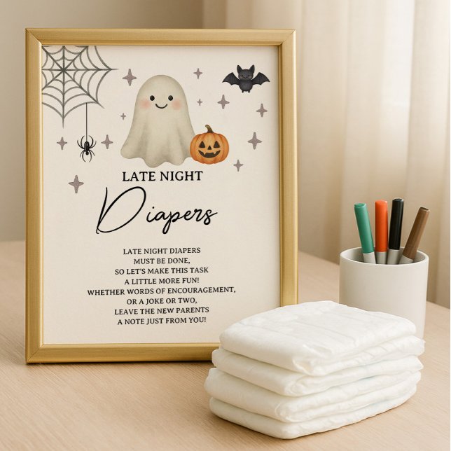 Halloween Baby Shower Late Sate Natt Diaper Poster (Skapare uppladdad)
