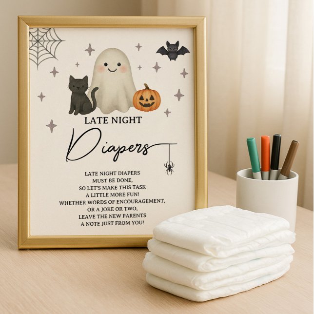 Halloween Baby Shower Late Sate Natt Diaper Poster (Skapare uppladdad)