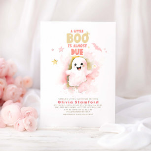 Halloween Baby Shower lite Rosa Baby BOO Inbjudningar