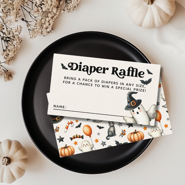 Halloween Baby Shower Little Boo Diaper Raffle Tilläggskort (Skapare uppladdad)