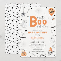 Halloween Baby Shower Little Boo-inbjudan