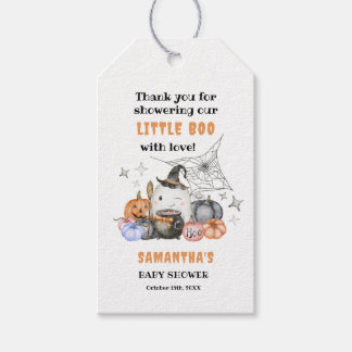 Halloween Baby Shower Little Boo Pumpkin Tack Presentetikett