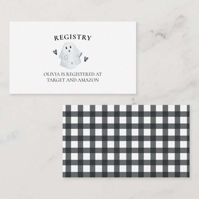 Halloween Baby Shower Little Boo Registry Tilläggskort (Fram/baksida)