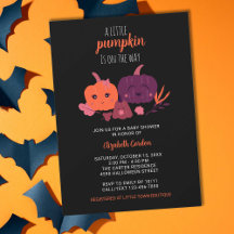 Halloween Baby Shower Little Pumpkin Black