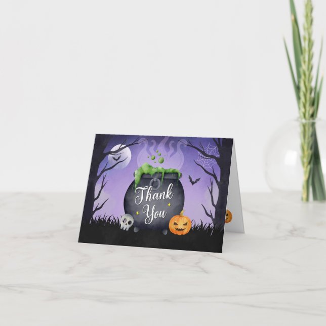 Halloween Baby Shower-mappat tackkort (Framsida)