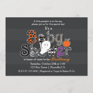 Halloween BABY SHOWER Modern Chic Inbjudan
