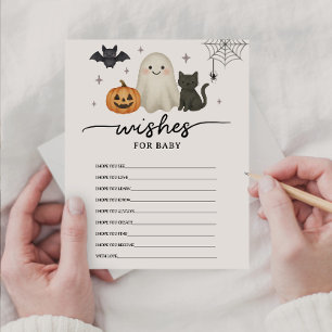 Halloween Baby Shower Önskemål för Baby och spel Rådkort