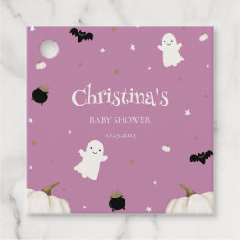 Halloween Baby Shower Pastel Lila Gåvor Etiketter