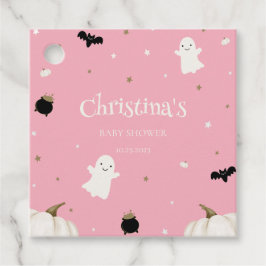 Halloween Baby Shower Pastel Rosa Gåvor Etiketter