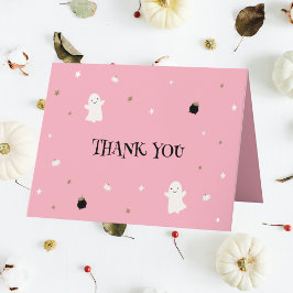Halloween Baby Shower Pastel Rosa Tack Kort