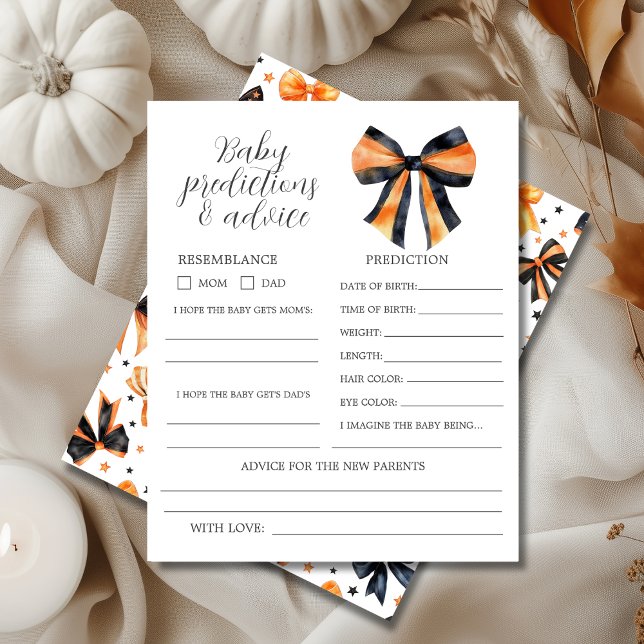 Halloween Baby Shower Predications & Advice Lakan (Skapare uppladdad)