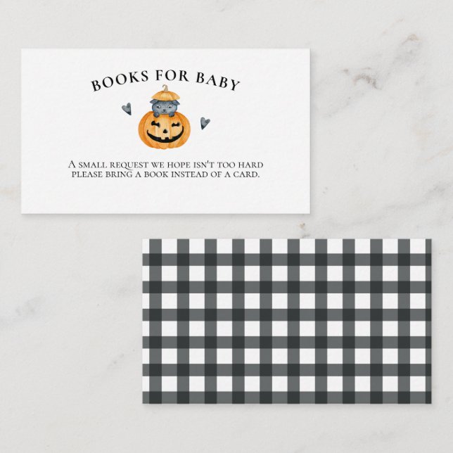 Halloween Baby Shower Pumpaböcker för bebis Tilläggskort (Fram/baksida)