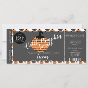 Halloween Baby Shower Pumpaplast Biljett Inbjudan
