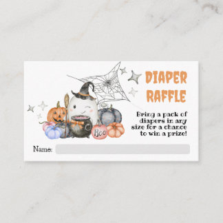 Halloween Baby Shower Pumpkin Diaper Raffle Biljet Tilläggskort