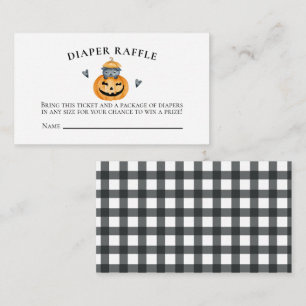 Halloween Baby Shower Pumpkin Diaper Raffle Tilläggskort