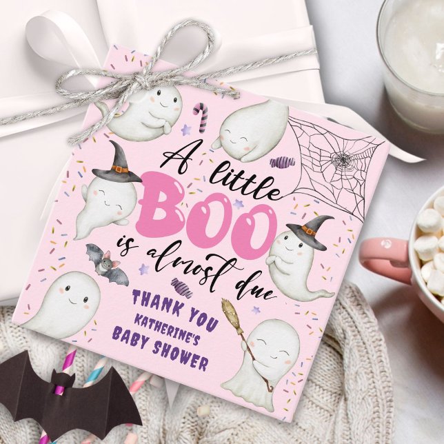 Halloween Baby Shower Rosa Girl Girl Cute Little B Gåvor Etiketter (Skapare uppladdad)