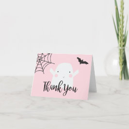 Halloween Baby Shower Rosa Spöke Tack Kort