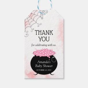 Halloween Baby Shower Rosa Witch Brew Tack Gi Presentetikett