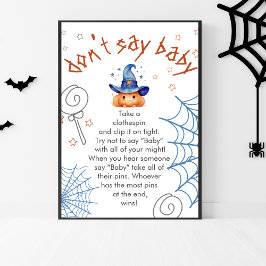 Halloween Baby Shower Säga Inte Baby Spel Affisch