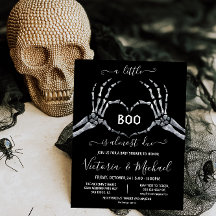 Halloween Baby Shower Skeleton eart Little Boo