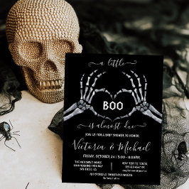 Halloween Baby Shower Skeleton eart Little Boo Inbjudningar