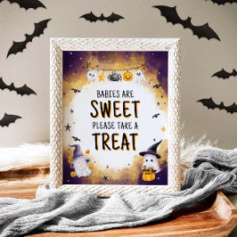 Halloween Baby Shower Spädbarn är Sweet Sign Poster
