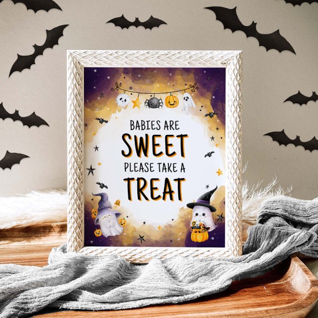 Halloween Baby Shower Spädbarn är Sweet Sign Poster (Skapare uppladdad)