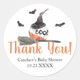 Halloween Baby Shower Sticker Runt Klistermärke
