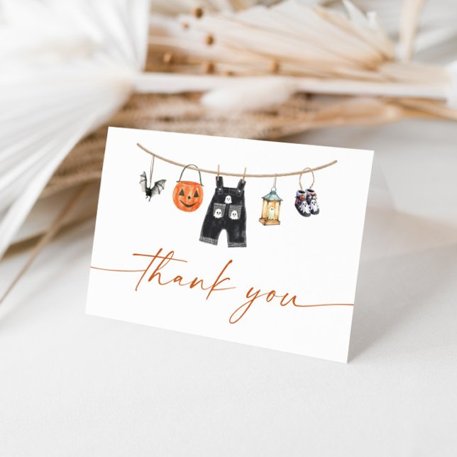 Halloween Baby Shower Tack, ditt kort, lilla boo Tack Kort (Skapare uppladdad)