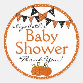 Halloween Baby Shower Tack Runt Klistermärke
