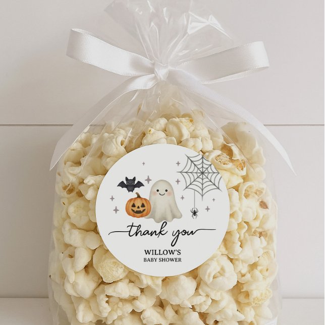 Halloween Baby Shower Tack Runt Klistermärke (Skapare uppladdad)