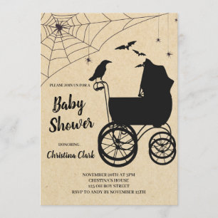 Halloween Baby Shower Taloky Gothy Inbjudningar