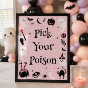 Halloween Baby Shower Välj din förgiftning-dryck Poster