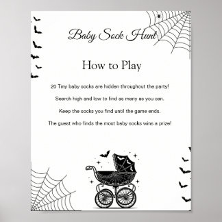 Halloween Baby Strumpa Jakt Baby Shower Spel Skylt