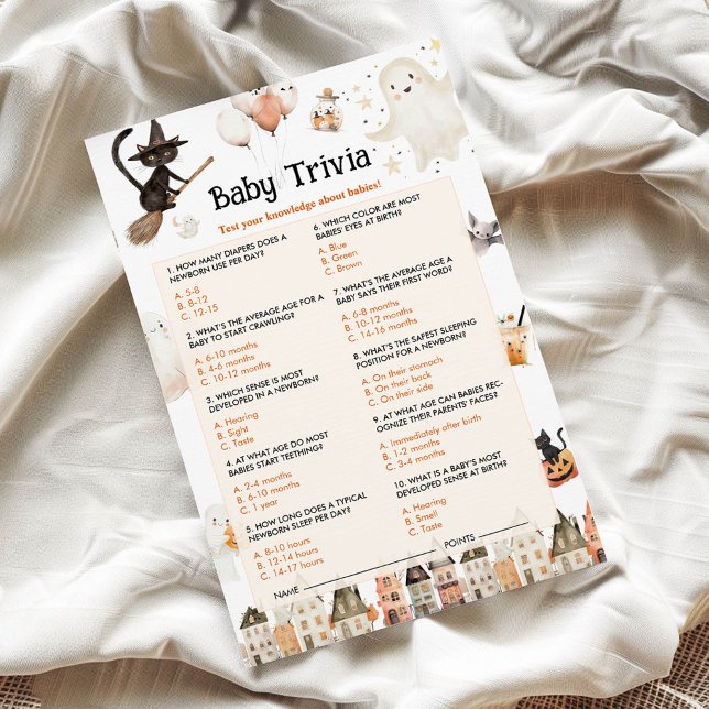 Halloween Baby Trivia Baby Shower-spel (Skapare uppladdad)