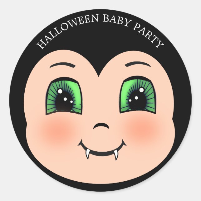 Halloween baby vampyr runt klistermärke (Framsida)