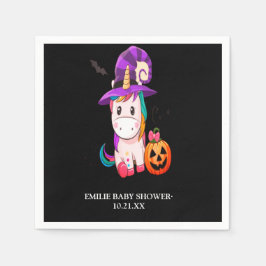 Halloween-babydusch för unicorn pappersservett