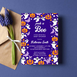 Halloween-babydusch söt baby-spöke inbjudningar