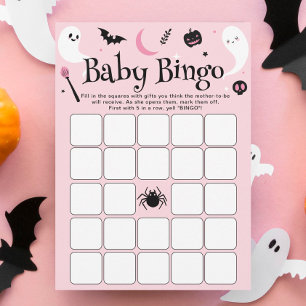 Halloween Babyflicka Babyshower Baby Bingo Spelkor Inbjudningar