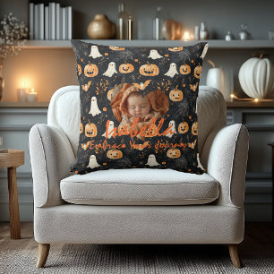 Halloween Babynamnskudde – söta pumpor & spöke Kudde