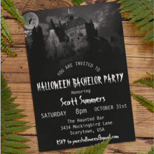 Halloween Bachelor Party Haunted House Inbjudningar