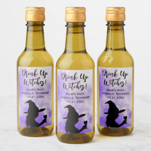 Halloween Bachelorette Party Drink Up Witches Vinetikett