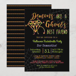 Halloween Bachelorette Party Funny Demons Ghouls Inbjudningar