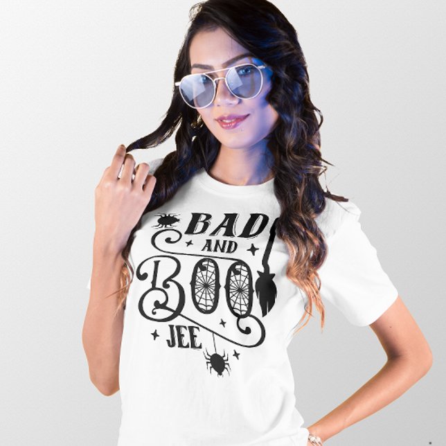 HALLOWEEN BAD OCH BOO-JEE FUNNY QUOTE T SHIRT (Skapare uppladdad)