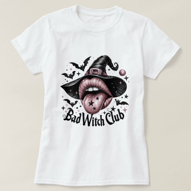 Halloween Bad Witch Klubb Adsible T Shirt (Design framsida)