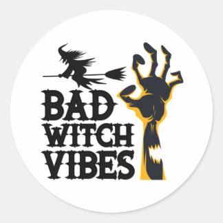 Halloween Bad Witch Vibes Birthday Runt Klistermärke